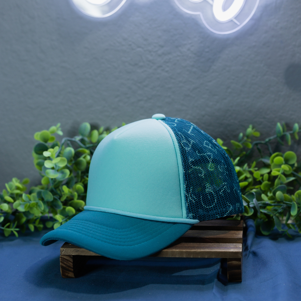 Teal Two Toned Brand Hat