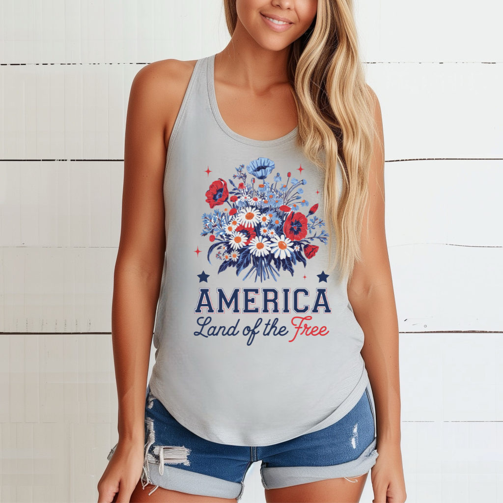 Floral American Tank Top