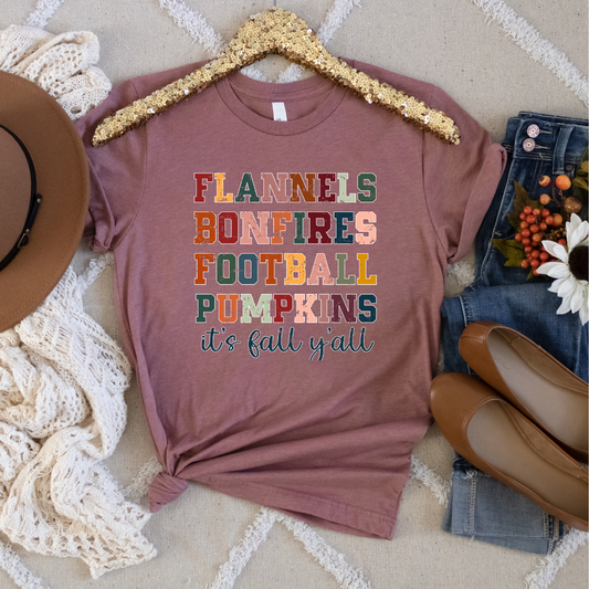 Flannels Bonfires Fall Tee