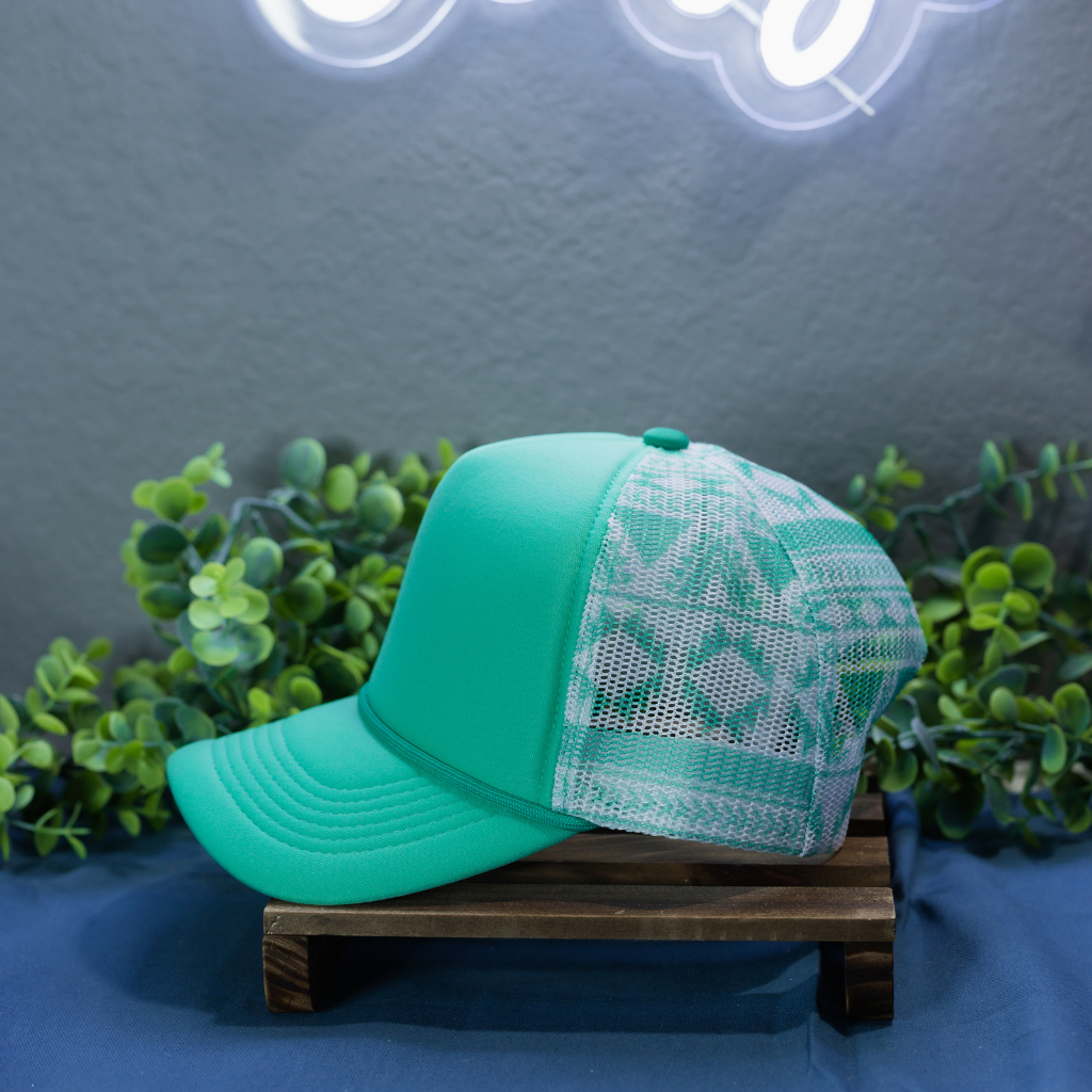 Turquoise Aztec Print Hat