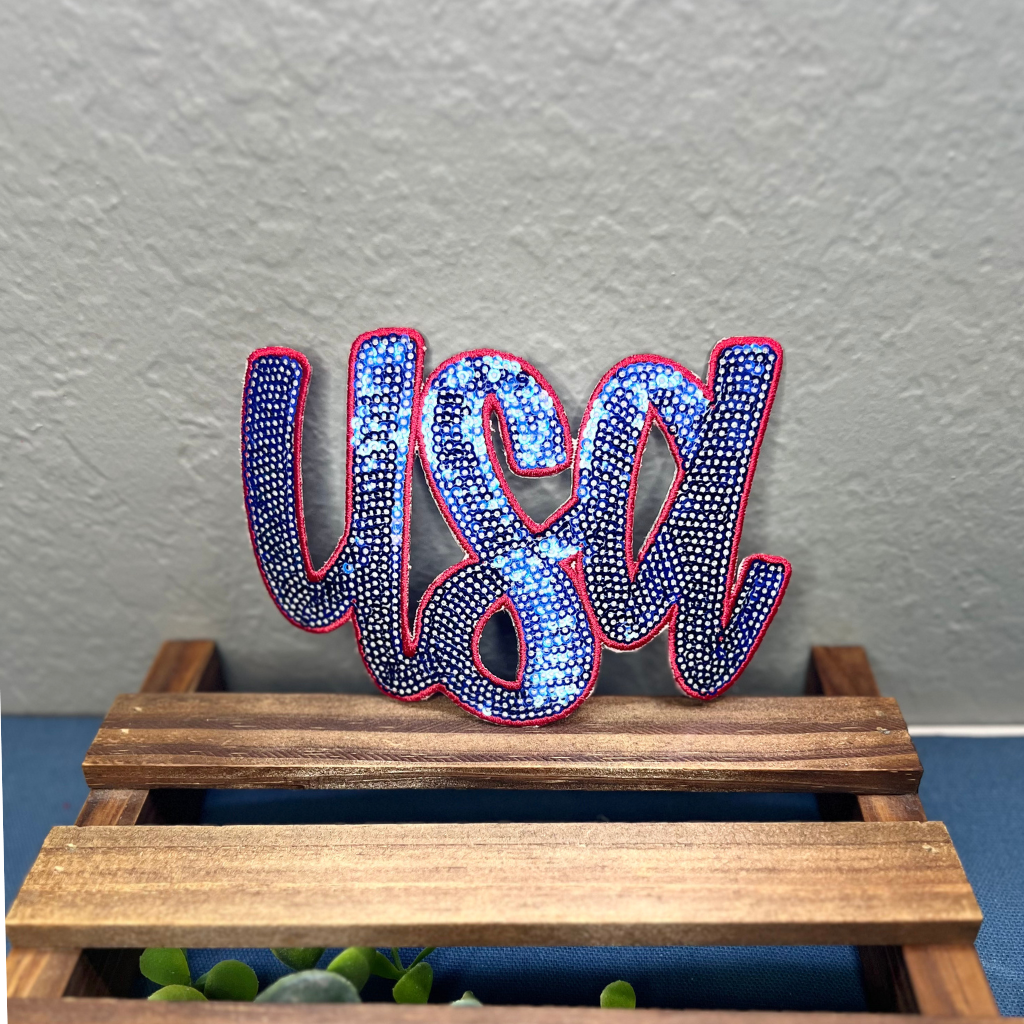 Sequin USA Hat Patch