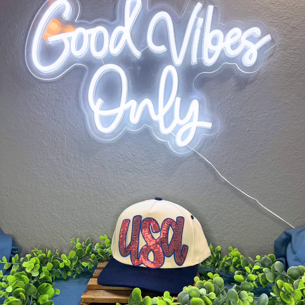 Sequin USA Hat Patch