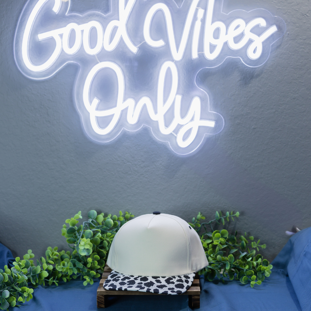 Black Cow Print Canvas Hat