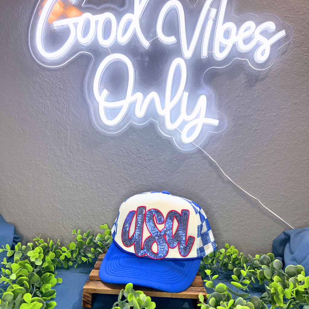 Sequin USA Hat Patch