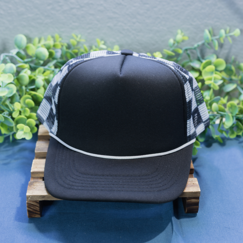Black Checkered Hat