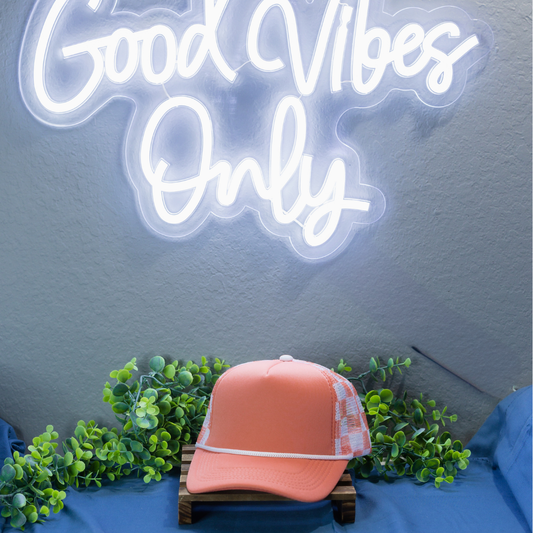 Peach Checkered Hat