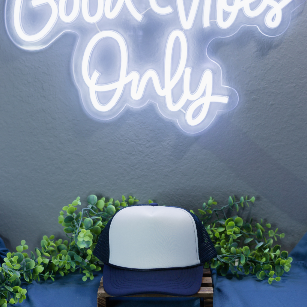 Navy Blue with White Front Hat