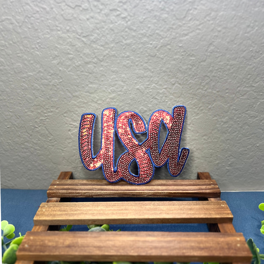 Sequin USA Hat Patch