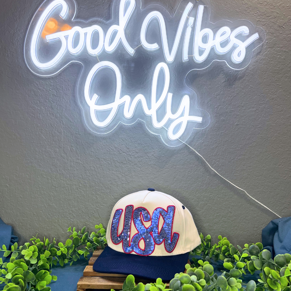 Sequin USA Hat Patch