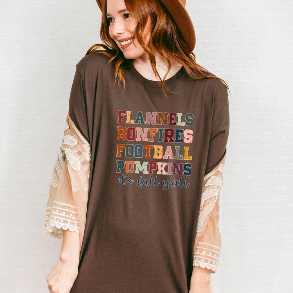 Flannels Bonfires Fall Tee