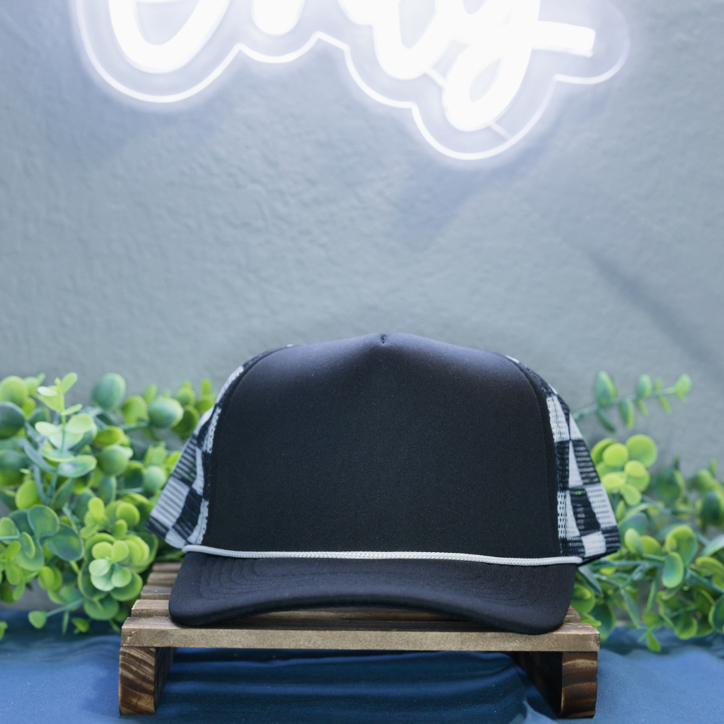 Black Checkered Hat