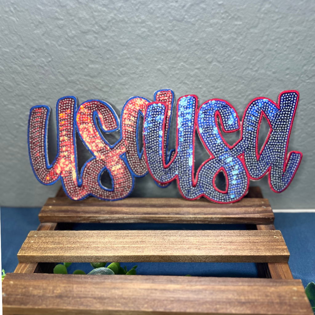 Sequin USA Hat Patch