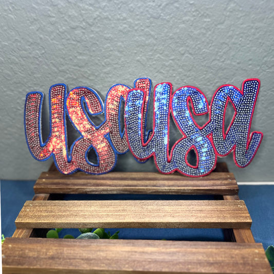 Sequin USA Hat Patch