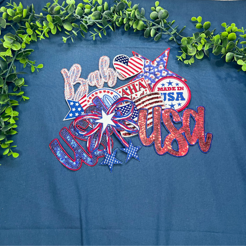 Sequin USA Hat Patch