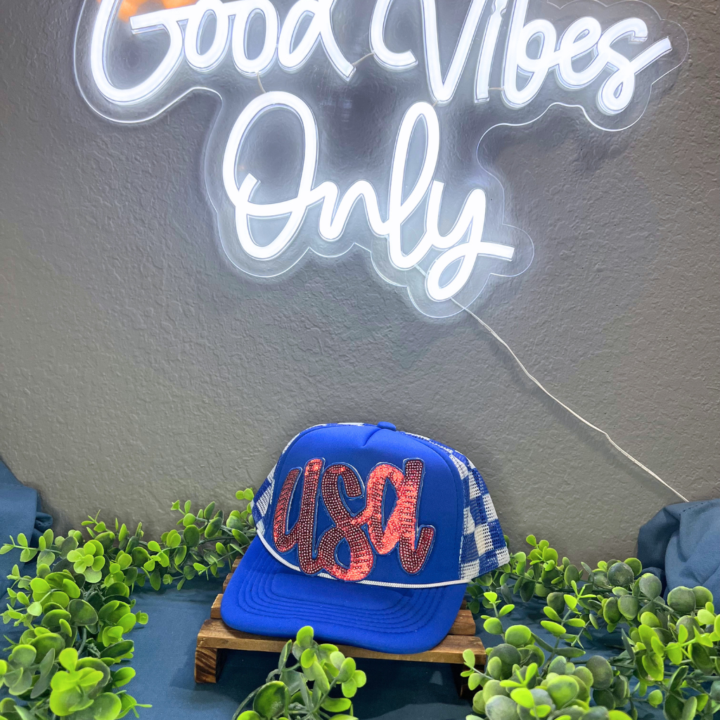 Sequin USA Hat Patch