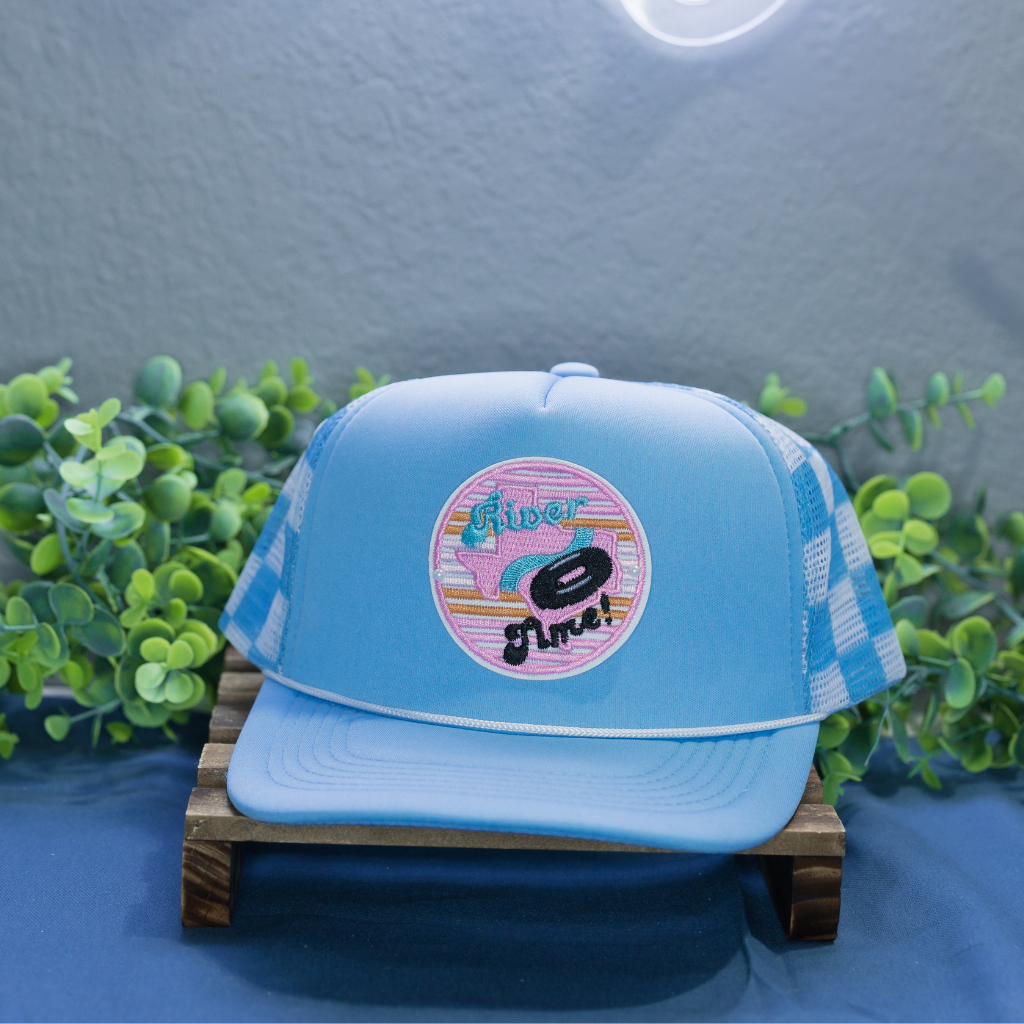Light Blue Checkered Hat