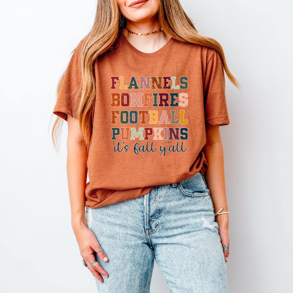 Flannels Bonfires Fall Tee