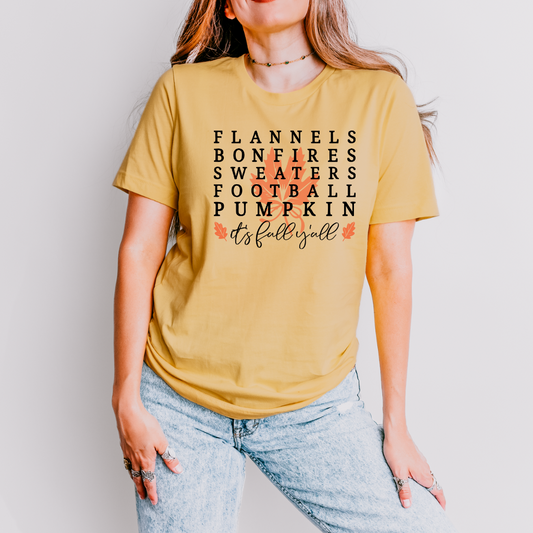 Flannels, Bonfires and Sweaters Tee