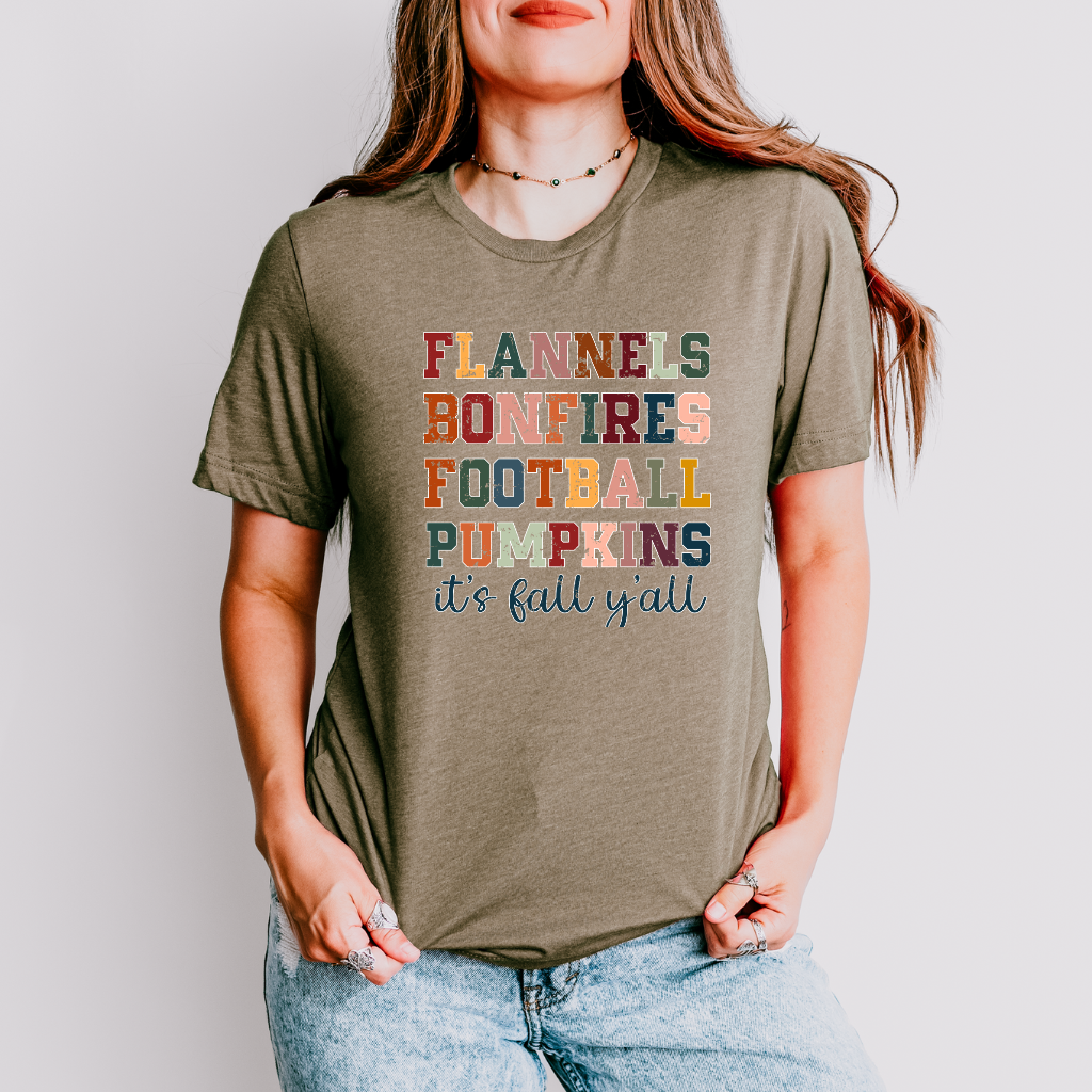 Flannels Bonfires Fall Tee