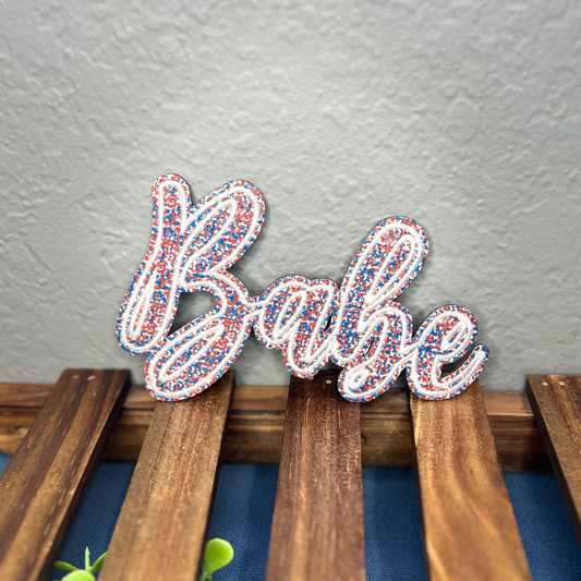 Red White and Blue Babe Patch