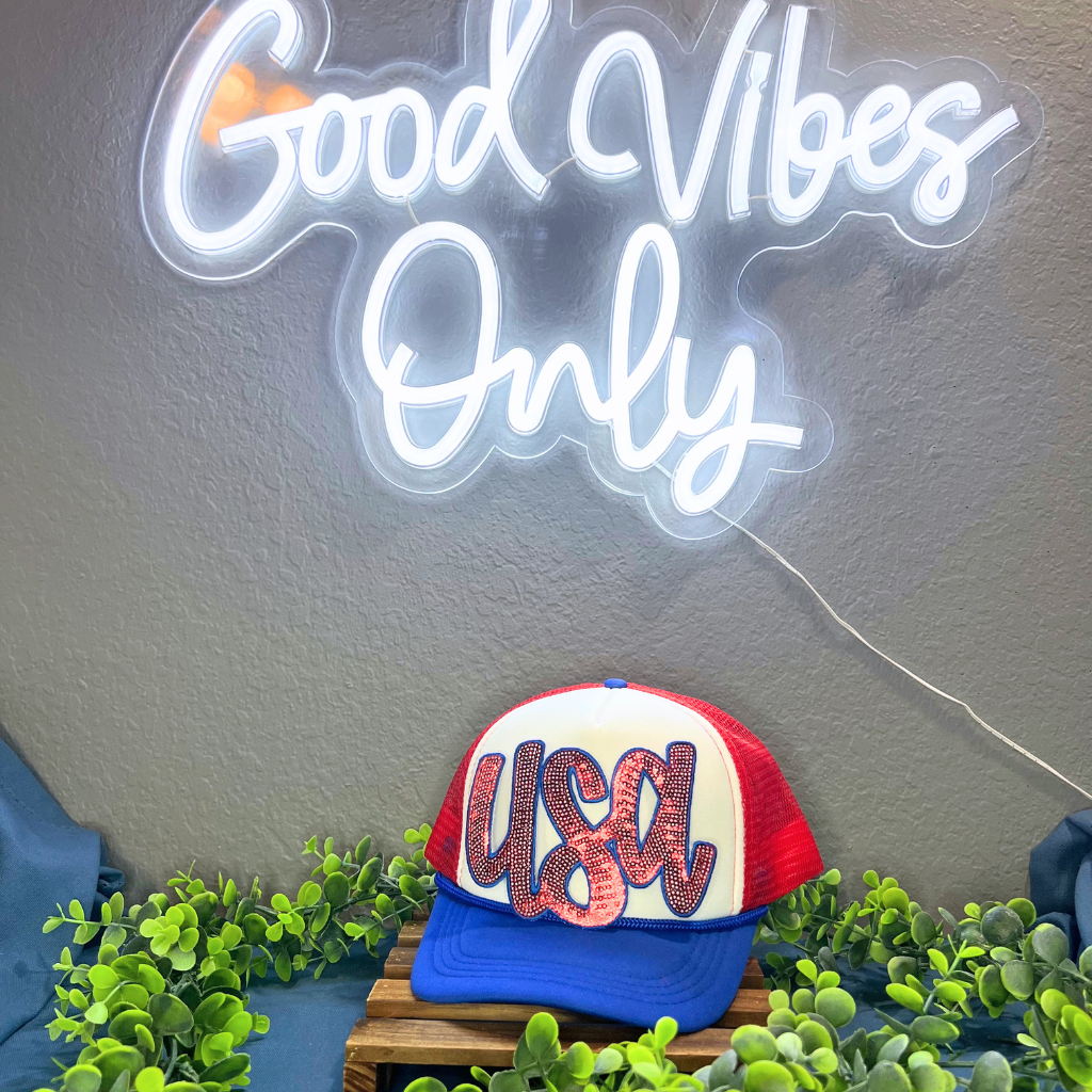 Sequin USA Hat Patch