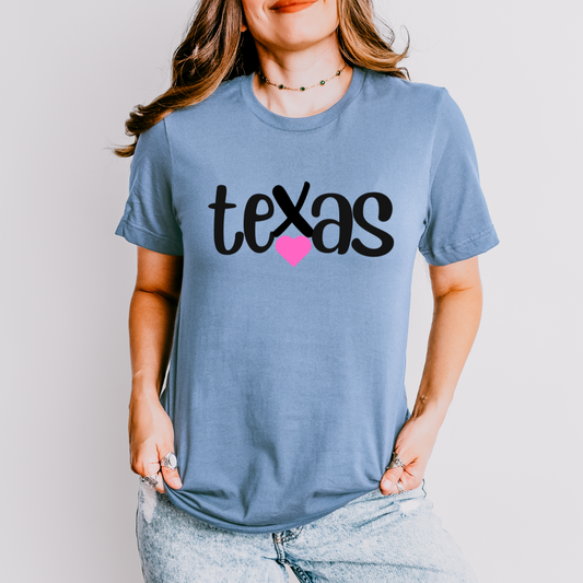 Texas Heart Short Sleeve T-Shirt