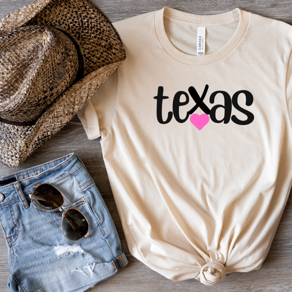 Texas Heart Short Sleeve T-Shirt
